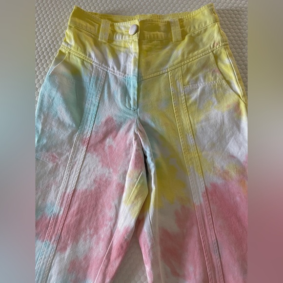 Love Shack Fancy (Jeans) Pants Tao (pastel) Radical Tie dye EUC - Picture 7 of 15